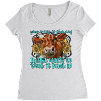 Heifer Sunflower Wanna Tuck That Back In Western Farm Animal T Shirt Women's Triblend Scoop T-shirt | Artistshot