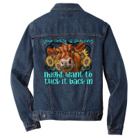 Heifer Sunflower Wanna Tuck That Back In Western Farm Animal T Shirt Men Denim Jacket | Artistshot