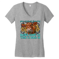 Heifer Sunflower Wanna Tuck That Back In Western Farm Animal T Shirt Women's V-neck T-shirt | Artistshot