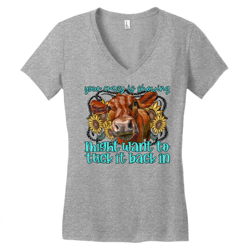 Heifer Sunflower Wanna Tuck That Back In Western Farm Animal T Shirt Women's V-Neck T-Shirt by annalfreddr3 | Artistshot