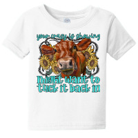 Heifer Sunflower Wanna Tuck That Back In Western Farm Animal T Shirt Baby Tee | Artistshot