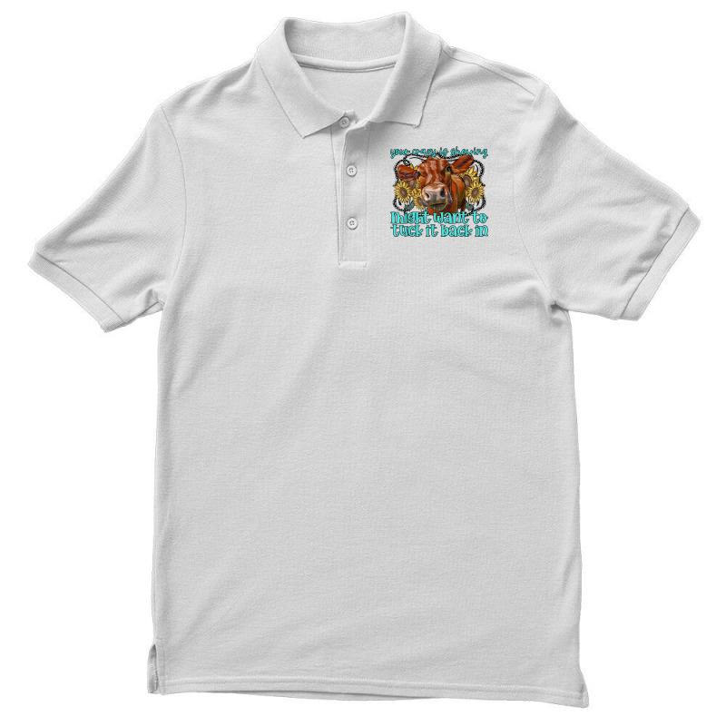 Heifer Sunflower Wanna Tuck That Back In Western Farm Animal T Shirt Men's Polo Shirt by annalfreddr3 | Artistshot