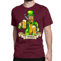 St. Patricks Day Smoking Green Graphic T Shirt   Unisex Funny Casual C Classic T-shirt | Artistshot