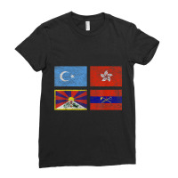 Free Tibet Uyghurs Hong Kong Inner Mongolia China Flag T Shirt Ladies Fitted T-shirt | Artistshot