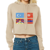 Free Tibet Uyghurs Hong Kong Inner Mongolia China Flag T Shirt Cropped Hoodie | Artistshot