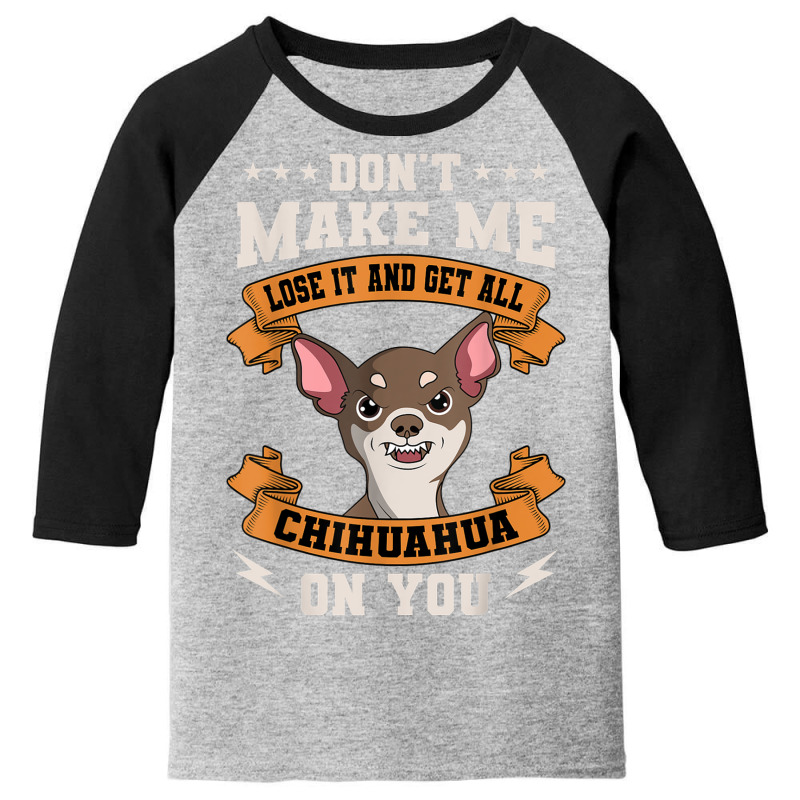 Chihuahua Angry Pet Animal Lover Dog Owner Breeder T Shirt Youth 3/4 Sleeve by jessen | Artistshot