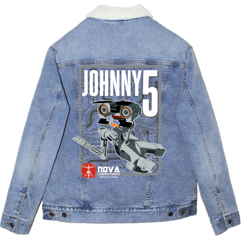 Nova Laboratories Johnny Five Unisex Sherpa-Lined Denim Jacket by direkibantoso | Artistshot