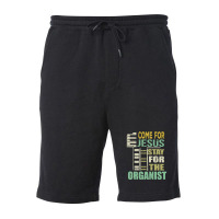 Funny Organist Gift Come For Jesus Fleece Short | Artistshot