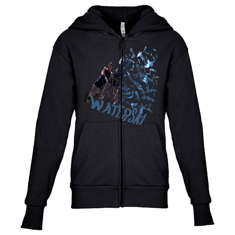 Waterski Dispersion For Waterskiers Youth Zipper Hoodie by Atep | Artistshot