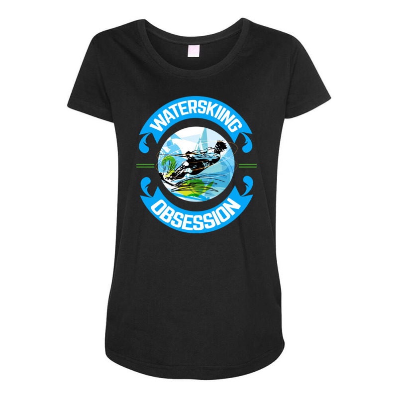 Waterskiing Obsession Maternity Scoop Neck T-shirt by Atep | Artistshot