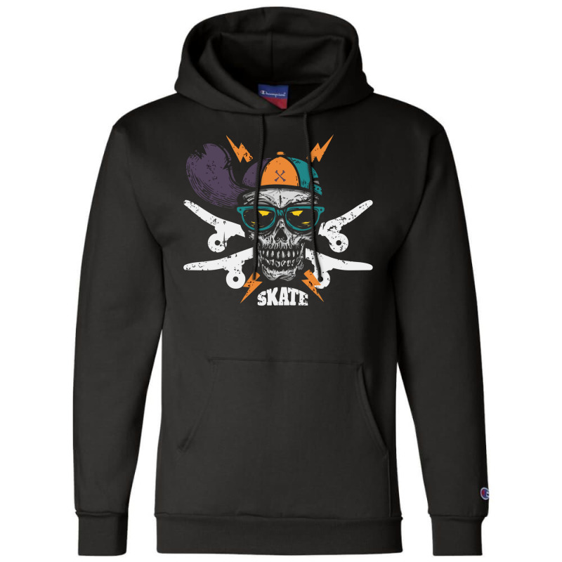 Skateboarding Skull Champion Hoodie | Artistshot