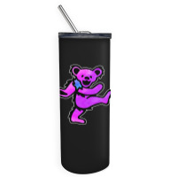 Pink Grateful Dancing Hippie Classic Rock Dead Bear Skinny Tumbler | Artistshot