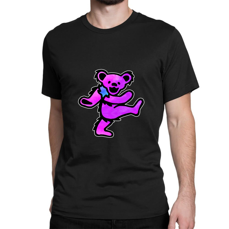 Pink Grateful Dancing Hippie Classic Rock Dead Bear Classic T-shirt | Artistshot