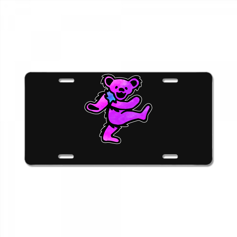 Pink Grateful Dancing Hippie Classic Rock Dead Bear License Plate | Artistshot