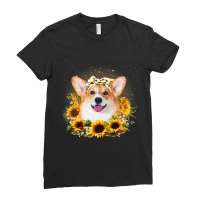 Sunflower Welsh Corgi Dog Mothers Day For Women Ladies Fitted T-shirt | Artistshot