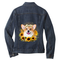 Sunflower Welsh Corgi Dog Mothers Day For Women Ladies Denim Jacket | Artistshot