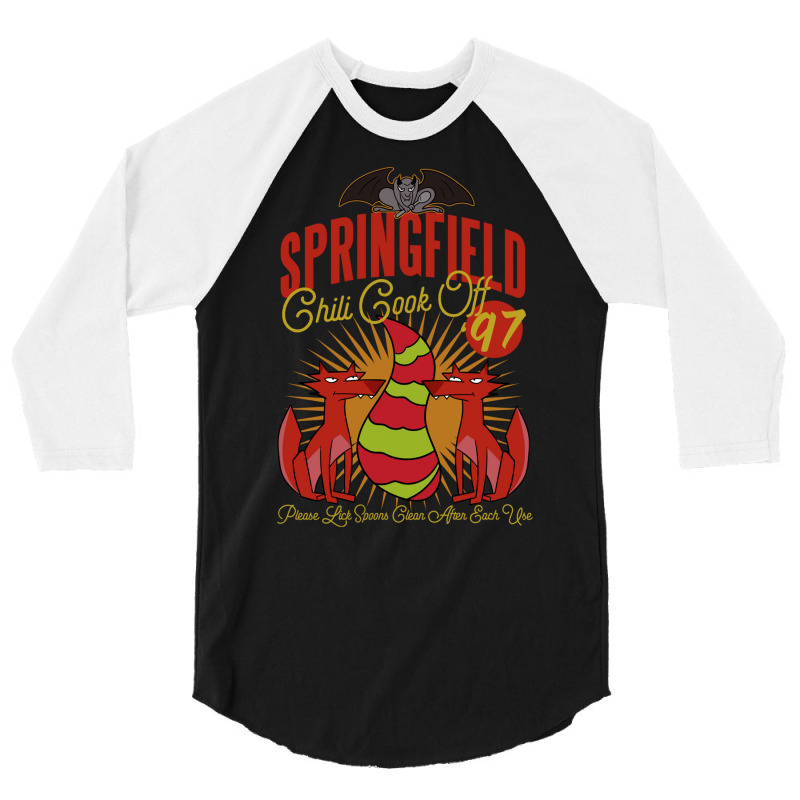 Springfield Chili Cook Off 1997 3/4 Sleeve Shirt by juslinserrax | Artistshot