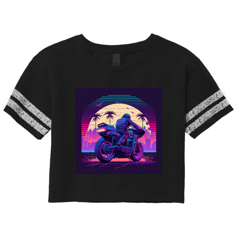 Motorcycle  Retro Synthwave Scorecard Crop Tee by Agus Creative | Artistshot