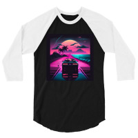 Car  Retro Synthwave 3/4 Sleeve Shirt | Artistshot