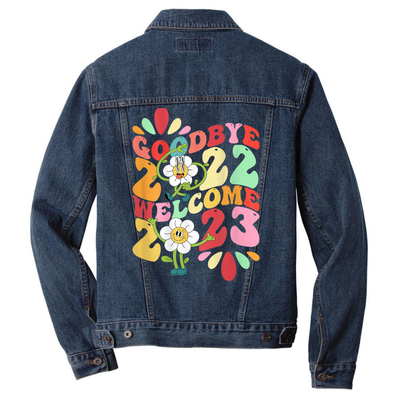 Goodbye 2022 Hello 2023 Welcome Cat Rabbit Year Art On Back T Shirt Men Denim Jacket | Artistshot