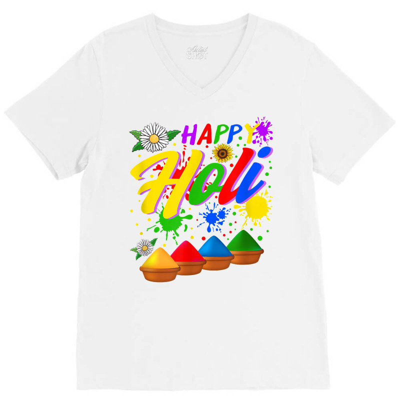 Happy Holi Festival Colors Festival Holi Festival Lover Holi T Shirt V-neck Tee | Artistshot