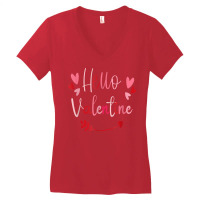 Hello Valentine 2023 Valentine Graphic Designs Valentine Tee T Shirt Women's V-neck T-shirt | Artistshot