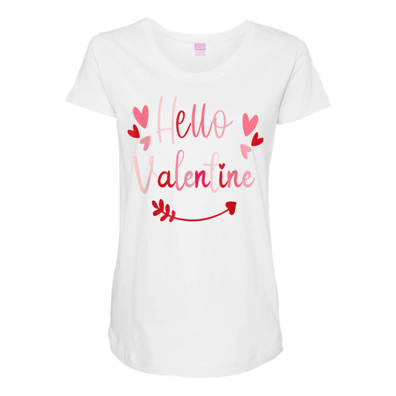 Hello Valentine 2023 Valentine Graphic Designs Valentine Tee T Shirt Maternity Scoop Neck T-shirt by latodorjnb | Artistshot