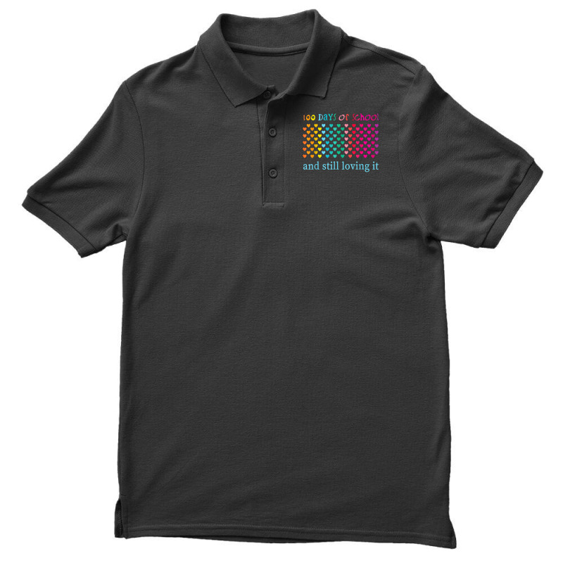 Hearts 100 Days Of School And Still Loving It Teacher Kids T Shirt Men's Polo Shirt | Artistshot