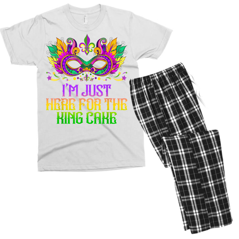 I'm Just Here For Mardi Gras King Cake Funny Carnival Party T Shirt Men's T-shirt Pajama Set | Artistshot