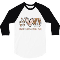 Peace Love Guinea Pigs 3/4 Sleeve Shirt | Artistshot