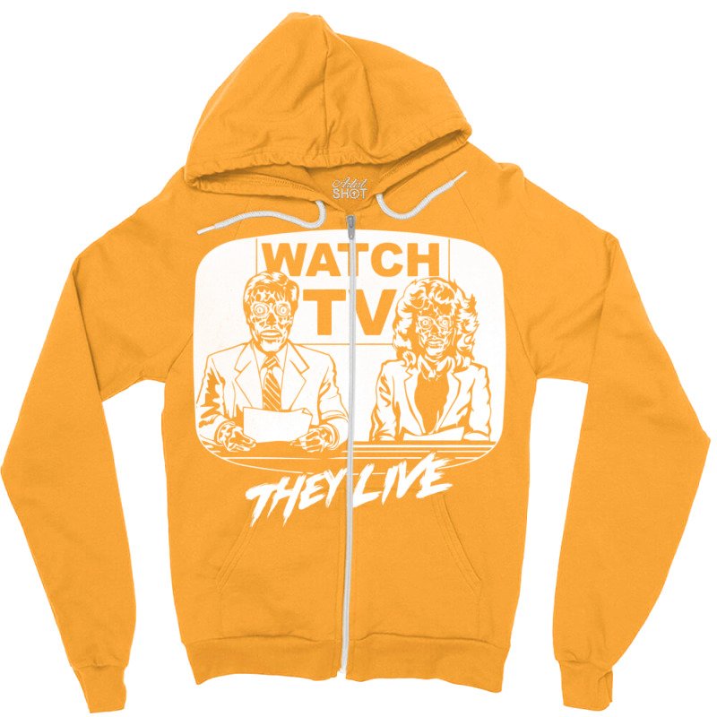 Watch Tv   They Live   Side Zipper Hoodie | Artistshot