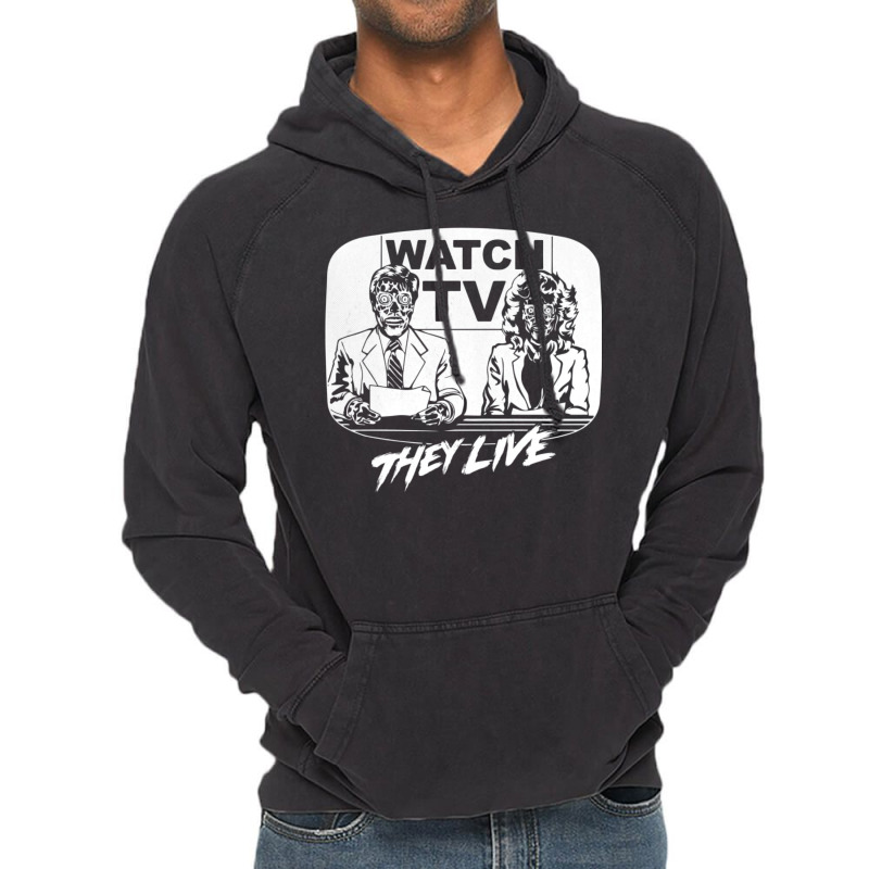 Watch Tv   They Live   Side Vintage Hoodie | Artistshot