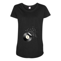 Vinyl Record - Music Notes Maternity Scoop Neck T-shirt | Artistshot