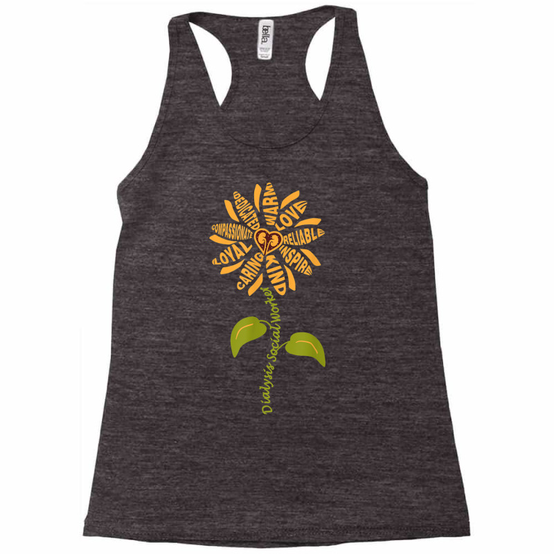 Dialysis Social Worker Renal Heart Sunflower T Shirt Racerback Tank by choninzel | Artistshot