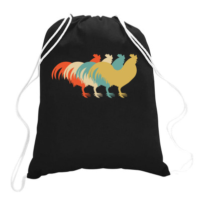 Chicken Retro Vintage Drawstring Bags Designed By Hoainv