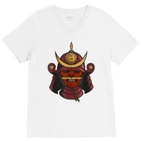 Samurai Warrior Mask Japan Yoroi Menpo T Shirt V-neck Tee | Artistshot