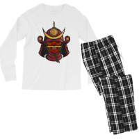 Samurai Warrior Mask Japan Yoroi Menpo T Shirt Men's Long Sleeve Pajama Set | Artistshot