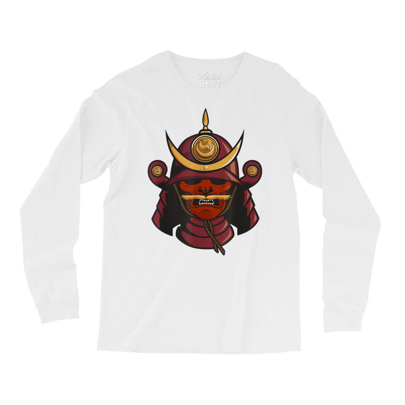 Samurai Warrior Mask Japan Yoroi Menpo T Shirt Long Sleeve Shirts by polioukhi | Artistshot