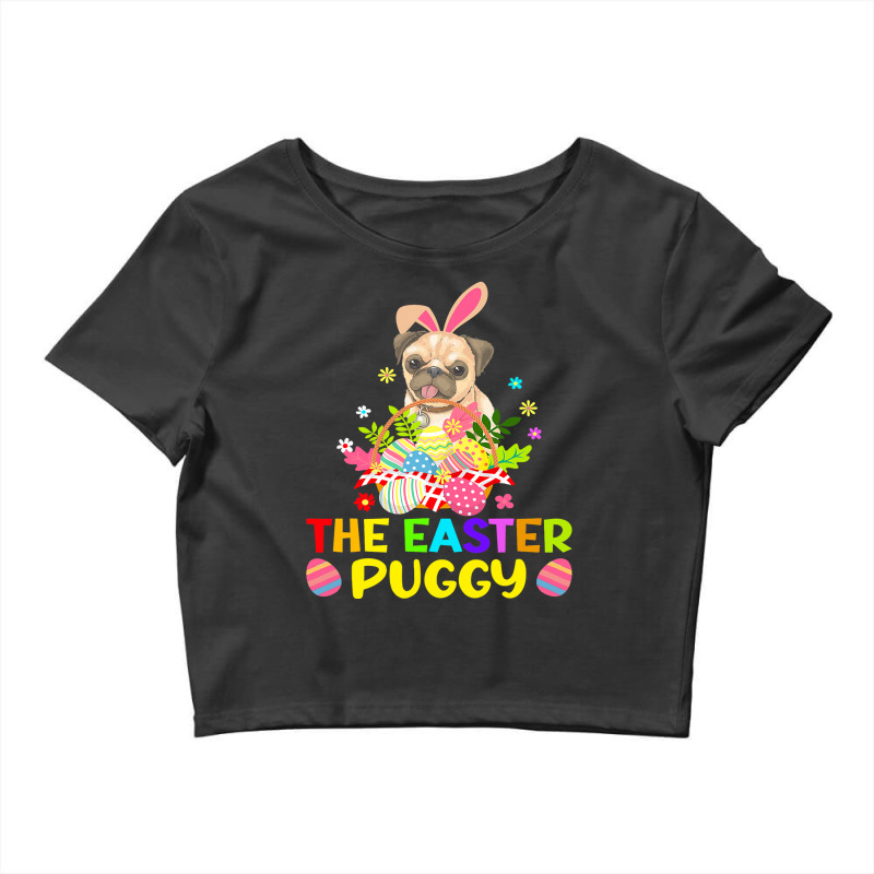 The Easter Puggy Funny Bunny Ears Pug Kids Gift Crop Top by AURRADILLARD | Artistshot