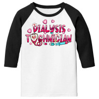 Dialysis Technician Buffalo Plaid Heart Cute Valentine's Day T Shirt Youth 3/4 Sleeve | Artistshot