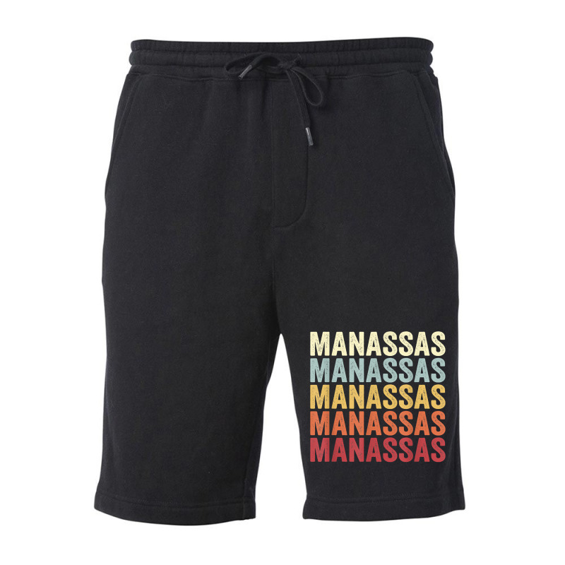 Manassas Virginia Manassas Va Retro Vintage Text T Shirt Fleece Short by mal1o2poncio | Artistshot