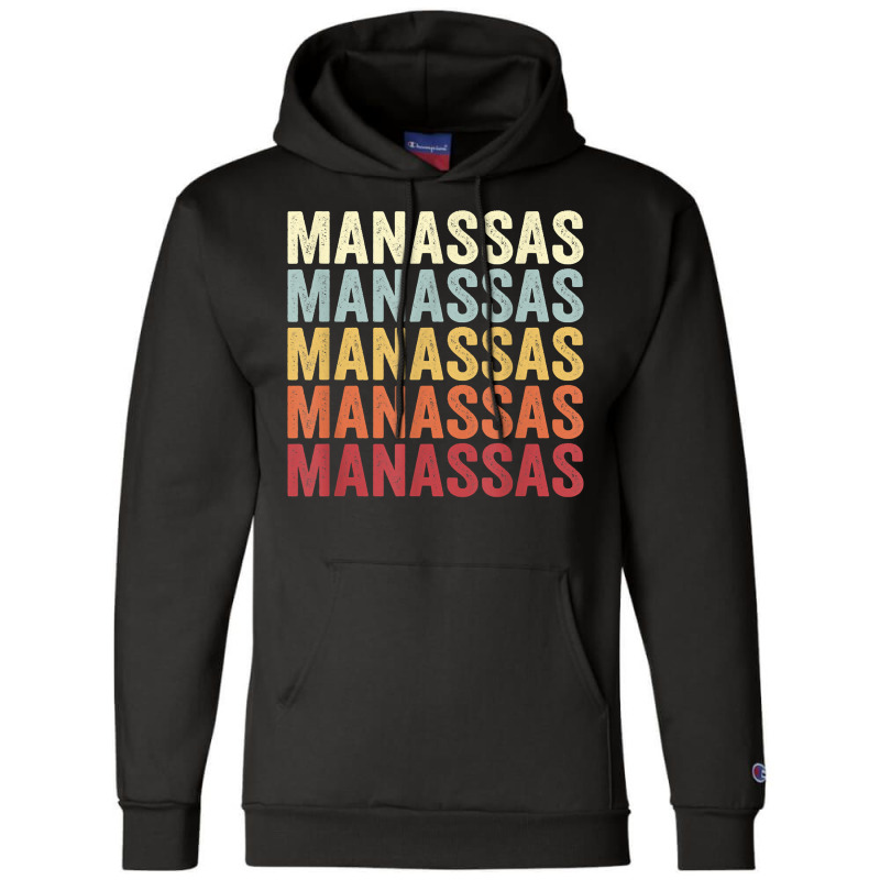 Manassas Virginia Manassas Va Retro Vintage Text T Shirt Champion Hoodie by mal1o2poncio | Artistshot