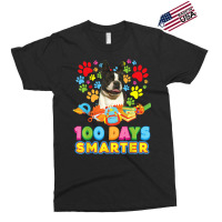 100 Days Smarter Boston Terrier Dog Paw Prints Heart 100th T Shirt Exclusive T-shirt | Artistshot