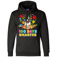 100 Days Smarter Boston Terrier Dog Paw Prints Heart 100th T Shirt Champion Hoodie | Artistshot