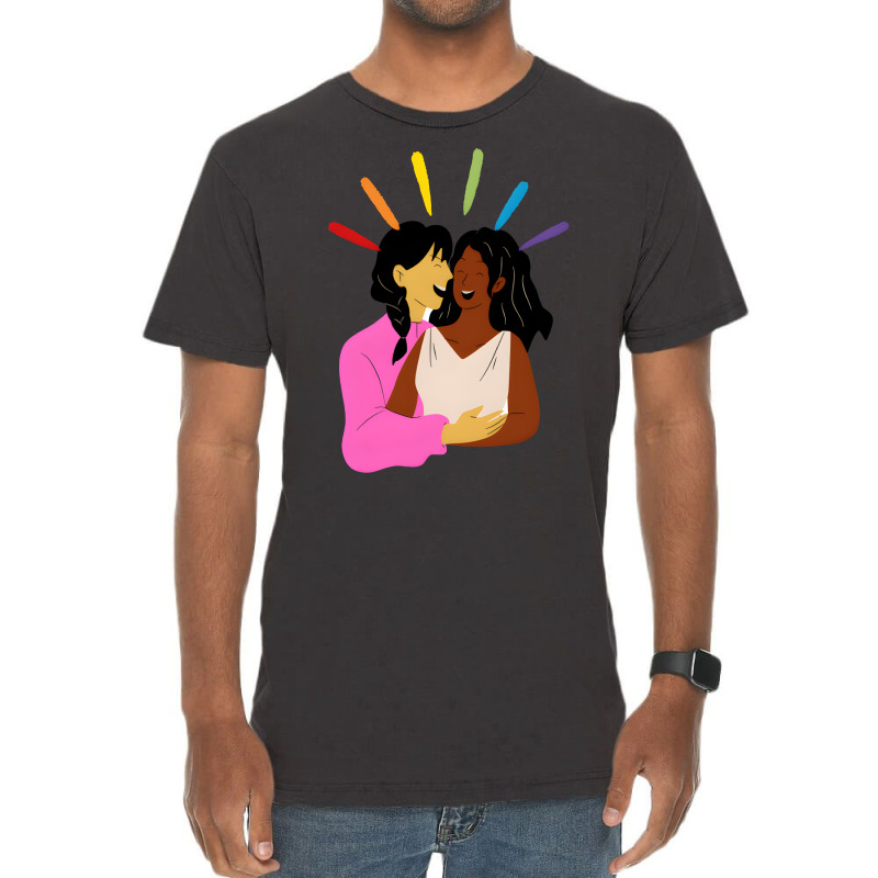 Artistshot Hot Trend Lesbian Love Bisexual Gay Pride Lesbian Lesbian C Vintage T-shirt | Artistshot