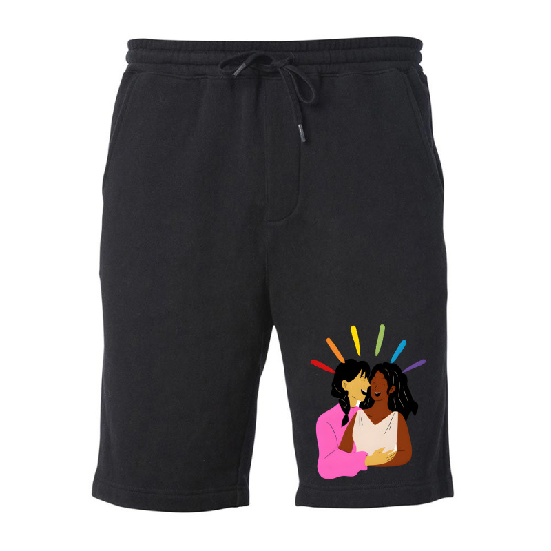 Artistshot Hot Trend Lesbian Love Bisexual Gay Pride Lesbian Lesbian C Fleece Short | Artistshot