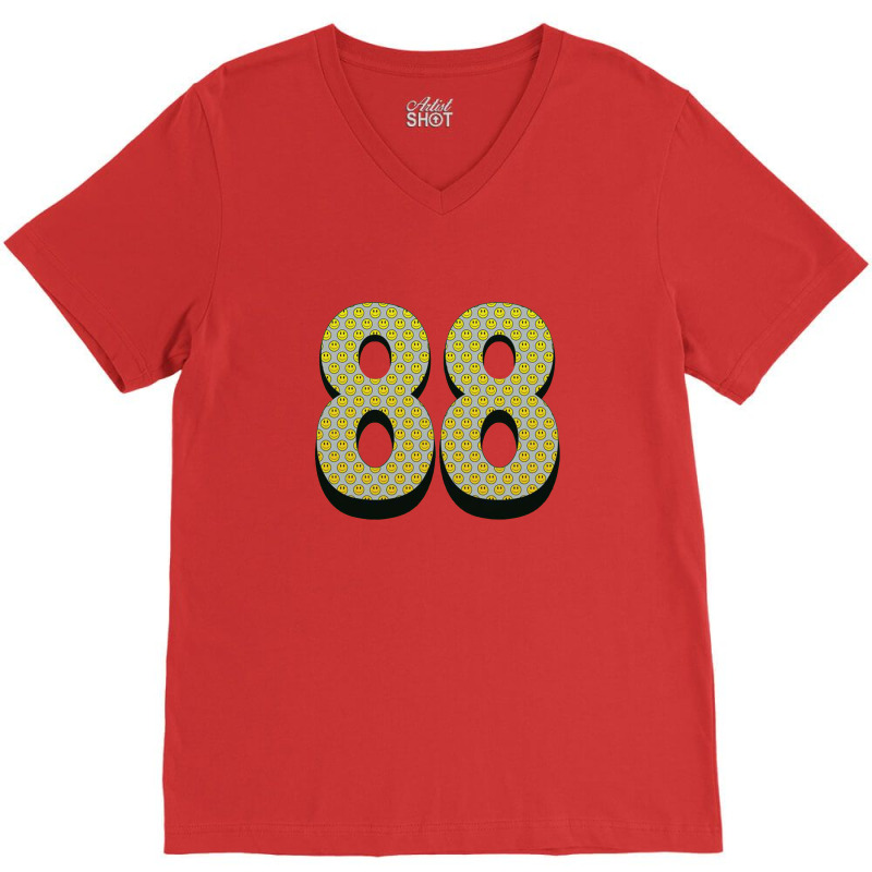 88 Smiley Face V-neck Tee | Artistshot