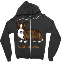 Black Tan Brindle Cardigan Welsh Corgi Dad Dog Lover Gift Long Sleeve Zipper Hoodie | Artistshot