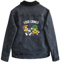 Funny Hawaii Pizza | Food Crimes | Pineapple Pizza Unisex Sherpa-lined Denim Jacket | Artistshot