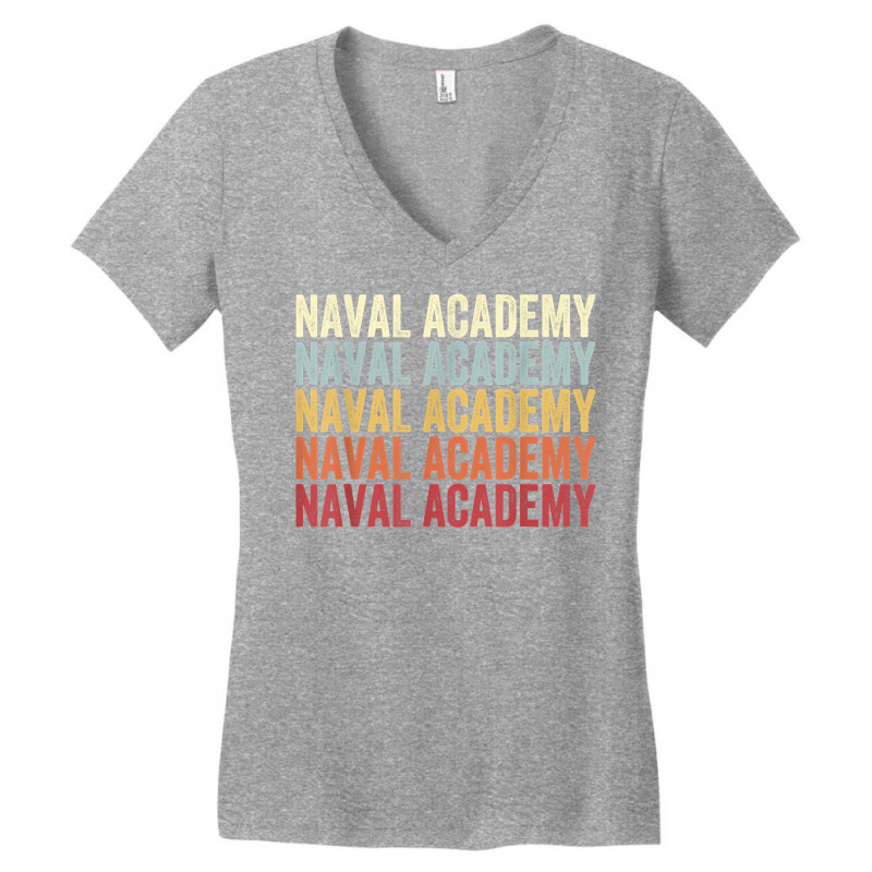 Naval Academy Maryland Naval Academy Md Retro Vintage Text T Shirt Women's V-Neck T-Shirt by annalfreddr3 | Artistshot